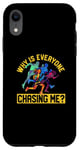 Coque pour iPhone XR Funny Cross Country Runner Why Is Everyone Chasing Me