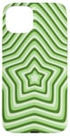 iPhone 15 Plus Green Star Retro Coffee Latte Y2K Aesthetic Pattern Case