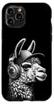 Coque pour iPhone 11 Pro Lama a Casque DJ équipement de Concert de Musique Audiophile