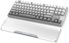 Repose-poignet pour TKL 87 Keys Clavier, Wrist Rest, Premier Acrylique Transparent, Pieds en Caoutchouc Antidérapant, Ergonomique Keyboard Palm Rest pour Office/Gaming/Laptop - Argent