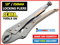 COBRA LOCKING ADJUSTABLE VICE PLIERS CURVED JAW MOLE GRIPS PLIER 10" 250mm UK