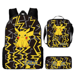 3 st/set Pikachu Ryggsäck Lunchväska Pennfodral Barn Pojkar Flickor Dagliga Ryggsäckar Väskor