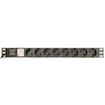 Rack PDU med strömbrytare & 8 Schuko-uttag