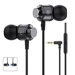 Earphones, Wired In-ear Headphones with Pure Sound and Powerful Bass, Lightweight Wired Earphones with Microphone and Volume Control, Wired Earbuds for Samsung, Android, Smartphones and 3.5mm Devices