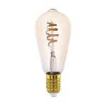 Eglo connect.z Ampoule LED E27 connectée, ST64, ZigBee, contrôlable par appli et commande vocale, dimmable, blanc chaud - froid, 360 lumens, 5 watts, ambré, design vintage