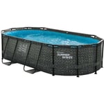 Piscine tubulaire ovale Active Frame Pool - Summer Waves - 4,24x2,50x1m - Noir