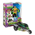 Tortues Ninja – Figurine d'action Transformable en véhicule, transforme Raph en Moto à 2 Roues, 2 poupées à Collectionner, Figurines articulées, célèbre (TU845100)