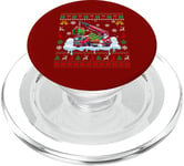 Santa Carrying Christmas Tree On Crane Truck Driver Sweater PopSockets PopGrip for MagSafe