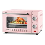 WOLTU Mini Four 10 L, 650W, 100-230℃, Minuterie 0-60 min, avec Plaque de Cuisson, Grille, Poignée, Rose