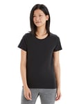 Icebreaker Tencel Lyocell Cotton SS T-Shirt pour Les Femmes - pour L'Aventure, la Gym et l'Entraînement - Noir, XL