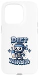 Coque pour iPhone 15 Pro Cute Diet Ninja Shake Protéiné Squelette Ninja