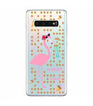 Coque Galaxy S10e flamant party pois dot transparente