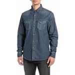 Chemise Replay  M4981 .000.26C 70A-007 - 6.5 OZ DEEP BLUE DENIM