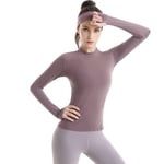 Ensemble De sous-Vêtement Thermique Femme, Costume Chemise Séchage Rapide T Shirt Manche Longue Séchage Rapide Tops Élastiques pour Ski Voyages Running A,M