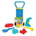 Wader 81670 81670-Sponge Bob Caddy Set de Plage avec Seau et Accessoires 24,5 x 22,5 x 59 cm à partir de 12 Mois Idéal pour Le Jardin, Le bac à Sable, la Plage ou comme Cadeau créatif Multicolore