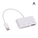 USB C 3-i-1 Hubbkonverter Typ C-adapter SD-kortläsare för Mac typ-C One-size