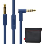 Replacement Cable/Wire For Beats Audio Cable+Inline Remote/Microphone for Beats by Dr. Dre Headphone SoloHD/Studio/Pro/Detox/Wireless-Compatible to Apple iPhone And Samsung Galaxy Note- (blue)