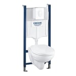 GROHE Pack WC suspendu Solido Compact Set 4 en 1 avec Cuvette - 39117000