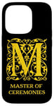 Coque pour iPhone 14 Pro Master of Ceremonies MC Vintage Gold Letter M