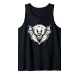 Bat Moon Halloween Spooky Horror Night Goth Men Women Kids Tank Top