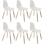 Chaise scandinave pieds métal et bois de hêtre Phenix (Lot de 6)