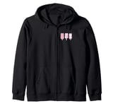 Three Adorable Pink Cats with Sugar Sprinkles Zip Hoodie