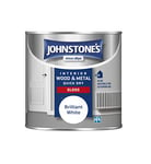 Johnstone's - Quick Dry Gloss - Brilliant White - Gloss Finish - Water Based - Interior Wood & Metal - Radiator Paint - Low Odour - Dry in 1-2 Hours - 3m2 Coverage per Litre - 0.25 L