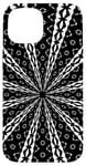 iPhone 15 Star Effect Geometric Symmetrical Pattern White On Black Case