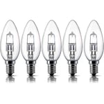 E14 28w Halogen Ljuskällor, Liten Edison Skruvlampa (ses) 2700k Varmvit Dimbar 5-pack