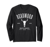 Deadwood South Dakota USA Skull Design Souvenir Long Sleeve T-Shirt