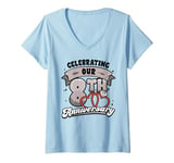 Womens 8th Wedding Anniversary Celebrating 8 Years Matching Gift V-Neck T-Shirt