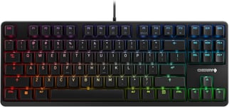 G80-3000N RGB TKL, clavier mécanique de gaming filaire sans pavé numérique, Disposition EU (QWERTY), rétro-éclairage RGB, Commutateurs d`origine MX MX RED, Noir