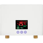 Chauffe-eau instantané 3KW Mini chauffe-eau électrique sans réservoir mural avec affichage led télécommande de réglage de la température à 3 niveaux,