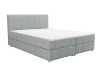 Ensemble complet boxspring tête de lit + sommier + matelas + surmatelas - 180 x 200 cm - Tissu - Gris clair - ONAN de YSMÉE