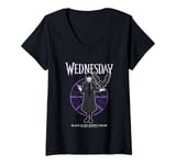 Womens Wednesday Black Is My Happy Color Web Ring V-Neck T-Shirt