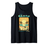 Visit Earth Best Beaches In The Galaxy Retro Space Art Tank Top