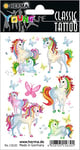 HERMA 15630 Lot de 13 tatouages temporaires licorne, autocollants à coller, faux tatouages avec motif papillons, autocollants pour anniversaire, carnaval, enfants, adultes