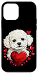 Coque pour iPhone 12 mini Coeurs de Bichon Frisé pour la Saint-Valentin