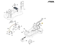 Câblage De Batterie ORIGINALE STIGA A3000 - A5000 RTK Robot Tondeuse 122063051/0