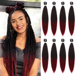 Braiding Hair Pre Stretched - 30 Inch Pre Stretched Braiding Hair 1B/Bug Braiding Hair Soft Yaki Texture 8 Packs Crochet Hair Extensions Braids for Black Women (30 Inch(8Packs), 1B/Bug)