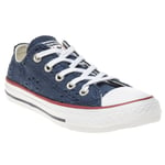 Converse Childrens Unisex All Star Ox Trainers - Blue Canvas - Size UK 10 Kids