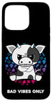 Coque pour iPhone 15 Pro Max Bad Vibes Only Grumpy Looking Figurine de vache