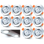 10x Spots led encastrables orientables. Spots led à encastrer.Spot encastrable 3W. Spots Encastrés.Plafonnier spot spot encastrable- blanc chaud