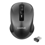 LeadsaiL Souris sans Fil pour Ordinateur Portable Souris USB sans Fil Silencieuse Souris d’Ordinateur Optique, 4 Boutons, 1600DPI avec 3 Niveaux Réglables pour Windows/Mac/Macbook Pro/HP/Acer