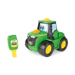 John Deere Key-n-Go Johnny Tractor - Interactive Toy Tractor with 15 Features - Drives, Lights Up, Makes Sounds, Changes Faces - +18 Month Toddler Toys - Educational Preschool Boys Toys & Girls Toys