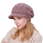 Rayson Bérets Élégance Bonnet pour Femme Chapeau Casquette Tricoté avec Peluche Doux et Respirable Chaleur en Hiver（Violet）