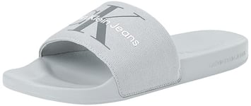 Calvin Klein Jeans Men's Beach Slides, Grey (Formal Grey/Mushroom), 8