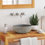 vidaXL Lavabo en pierre de rivière Ovale 29-38 cm