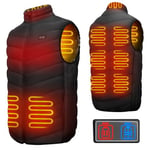 XINSONYUELL Heated Vests for Men,Electric USB Charging Lightweight Warming Heated Jacket with 9 Heated Zones,Washable & Quick Heating(Battery Pack Not Included)