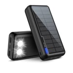 IC Solcells-Powerbank 30000mAh Laddare: Bärbar Powerbank